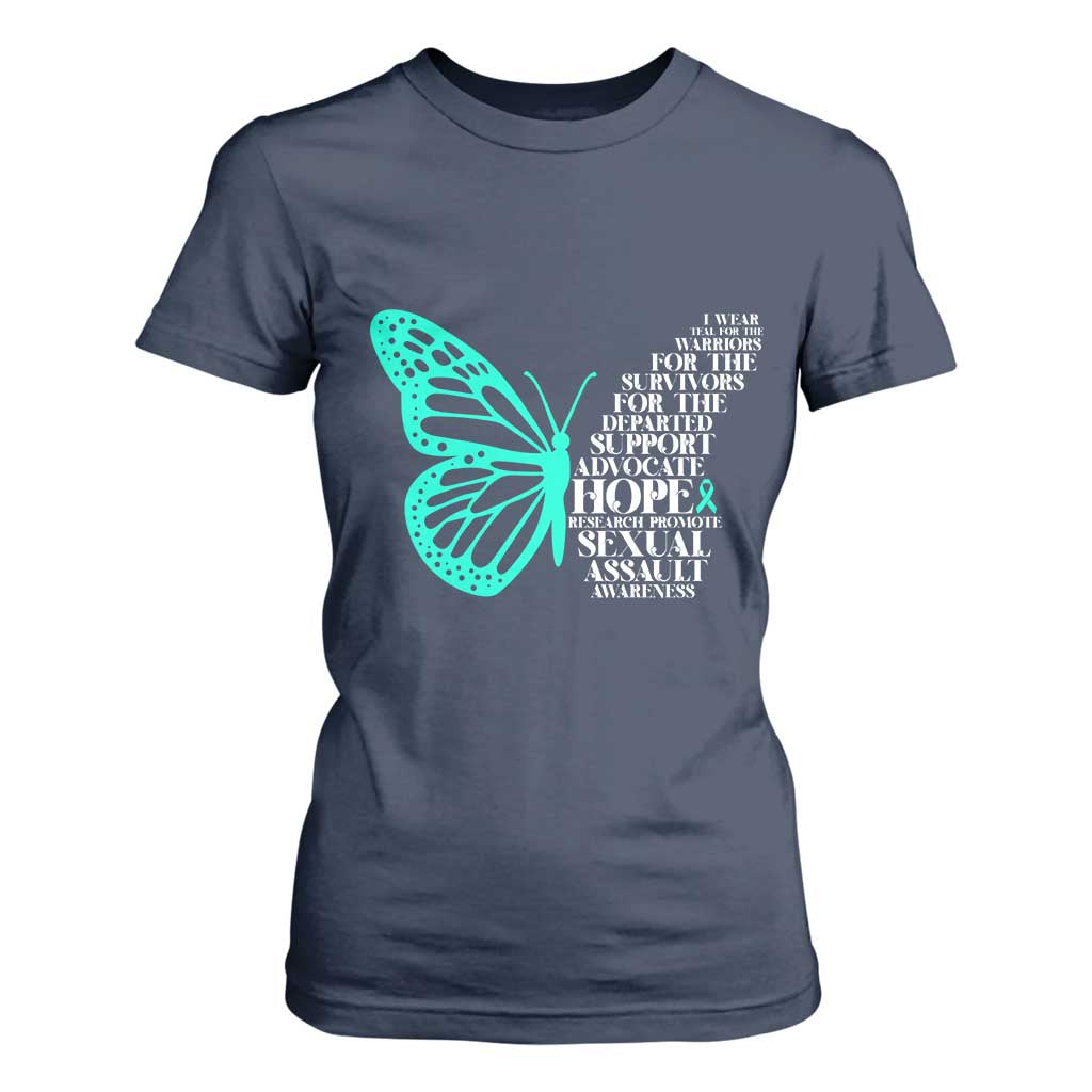 I Wear Teal For Sexual Assault Prevention Support T Shirt For Women