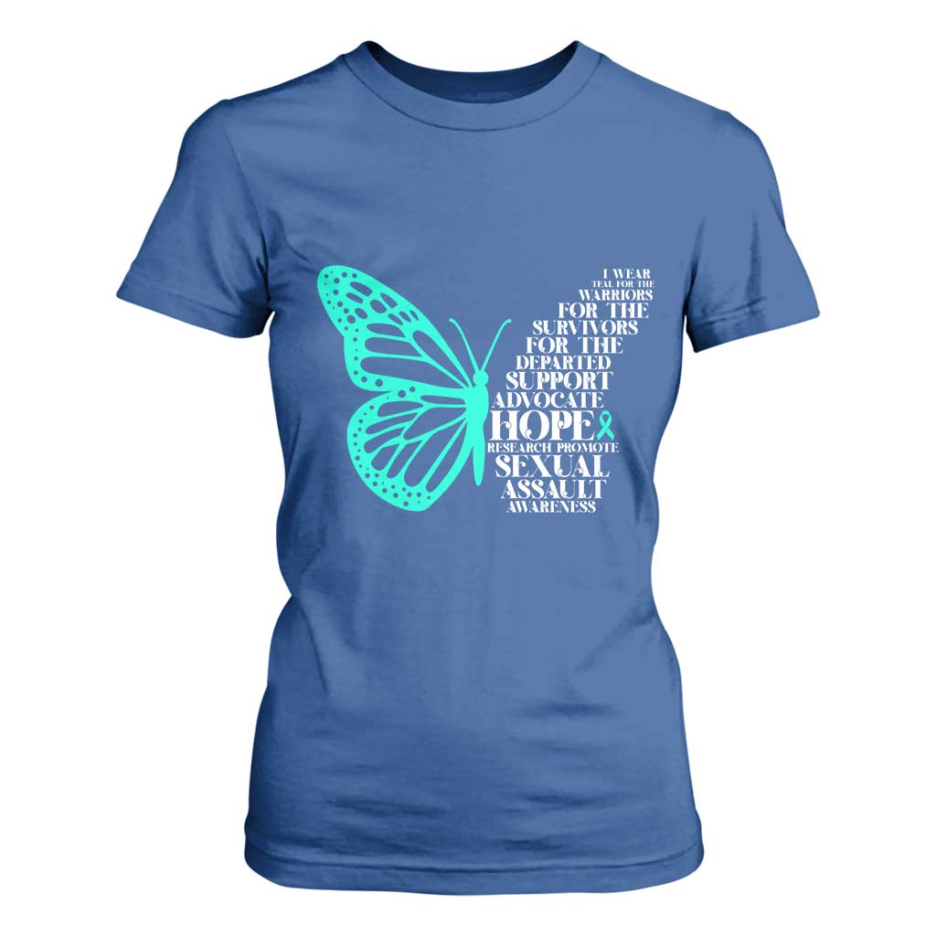I Wear Teal For Sexual Assault Prevention Support T Shirt For Women