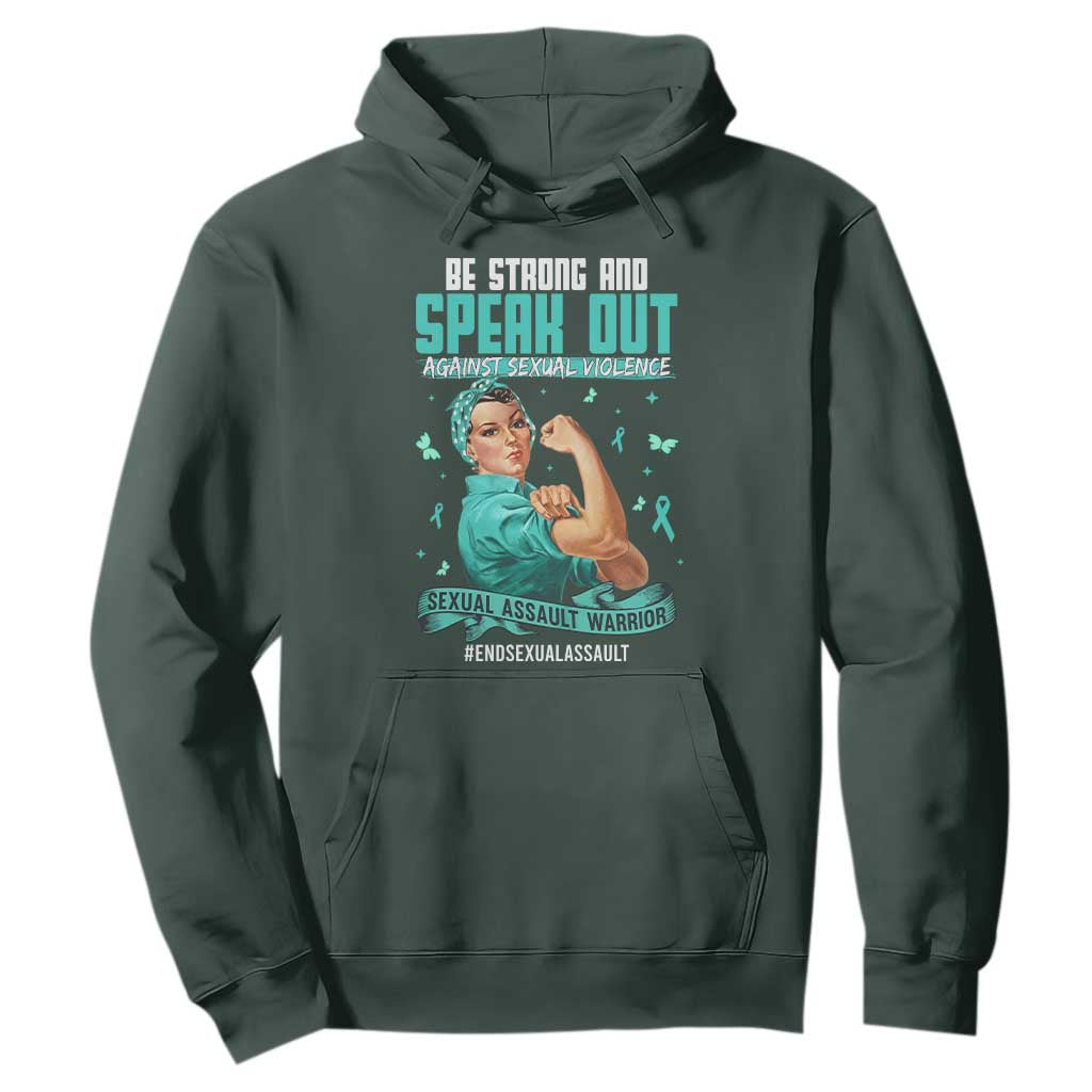 Sexual Assault Prevention Support Hoodie Be Strong And Speak Out Against Sexual Violence