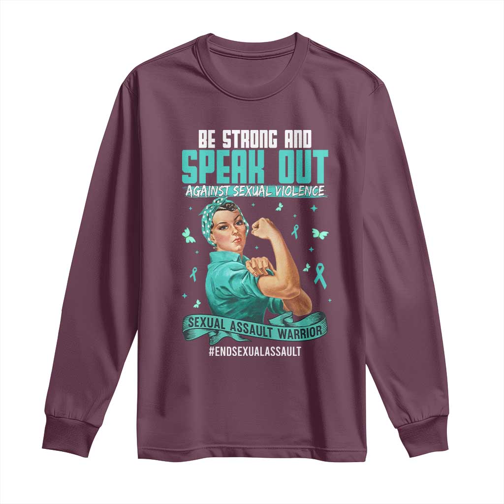 Sexual Assault Prevention Support Long Sleeve Shirt Be Strong And Speak Out Against Sexual Violence