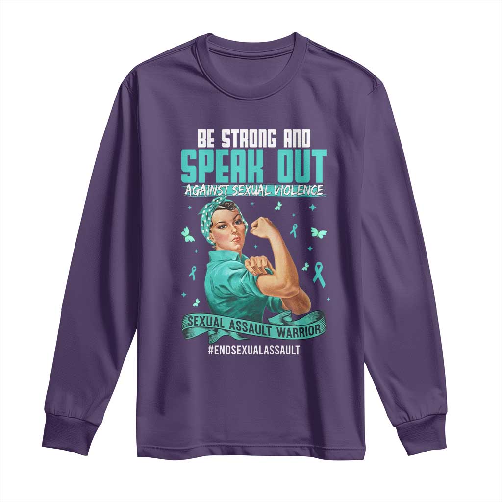 Sexual Assault Prevention Support Long Sleeve Shirt Be Strong And Speak Out Against Sexual Violence