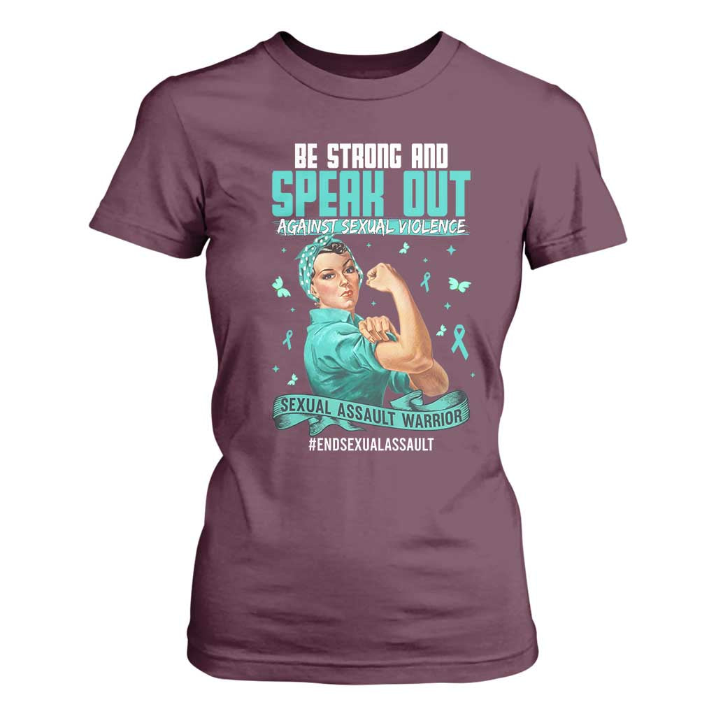 Sexual Assault Prevention Support T Shirt For Women Be Strong And Speak Out Against Sexual Violence