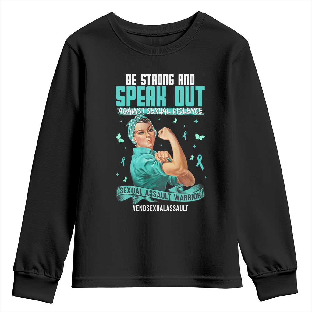 Sexual Assault Prevention Support Youth Sweatshirt Be Strong And Speak Out Against Sexual Violence