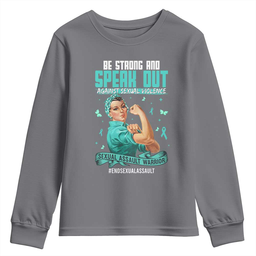 Sexual Assault Prevention Support Youth Sweatshirt Be Strong And Speak Out Against Sexual Violence