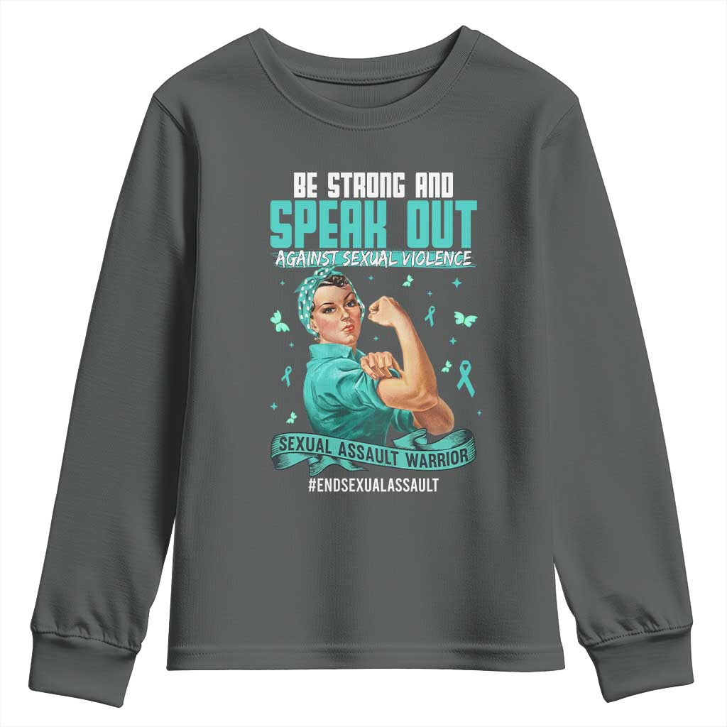 Sexual Assault Prevention Support Youth Sweatshirt Be Strong And Speak Out Against Sexual Violence