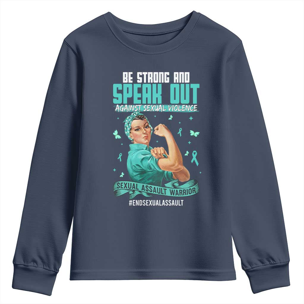 Sexual Assault Prevention Support Youth Sweatshirt Be Strong And Speak Out Against Sexual Violence