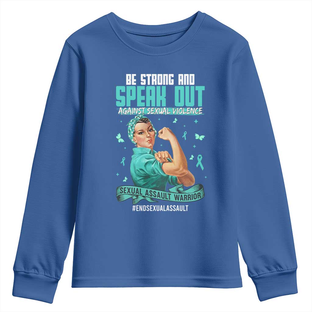 Sexual Assault Prevention Support Youth Sweatshirt Be Strong And Speak Out Against Sexual Violence
