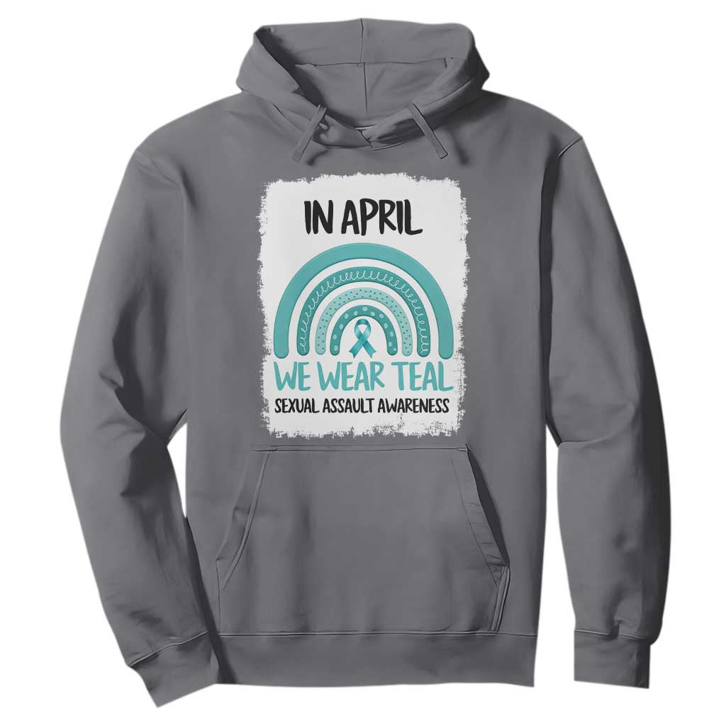 Sexual Assault Prevention Support Hoodie In April We Wear Teal Ribbon