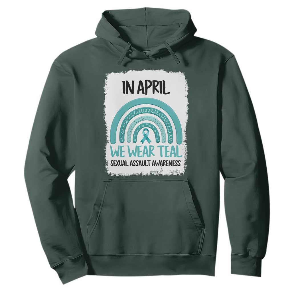 Sexual Assault Prevention Support Hoodie In April We Wear Teal Ribbon
