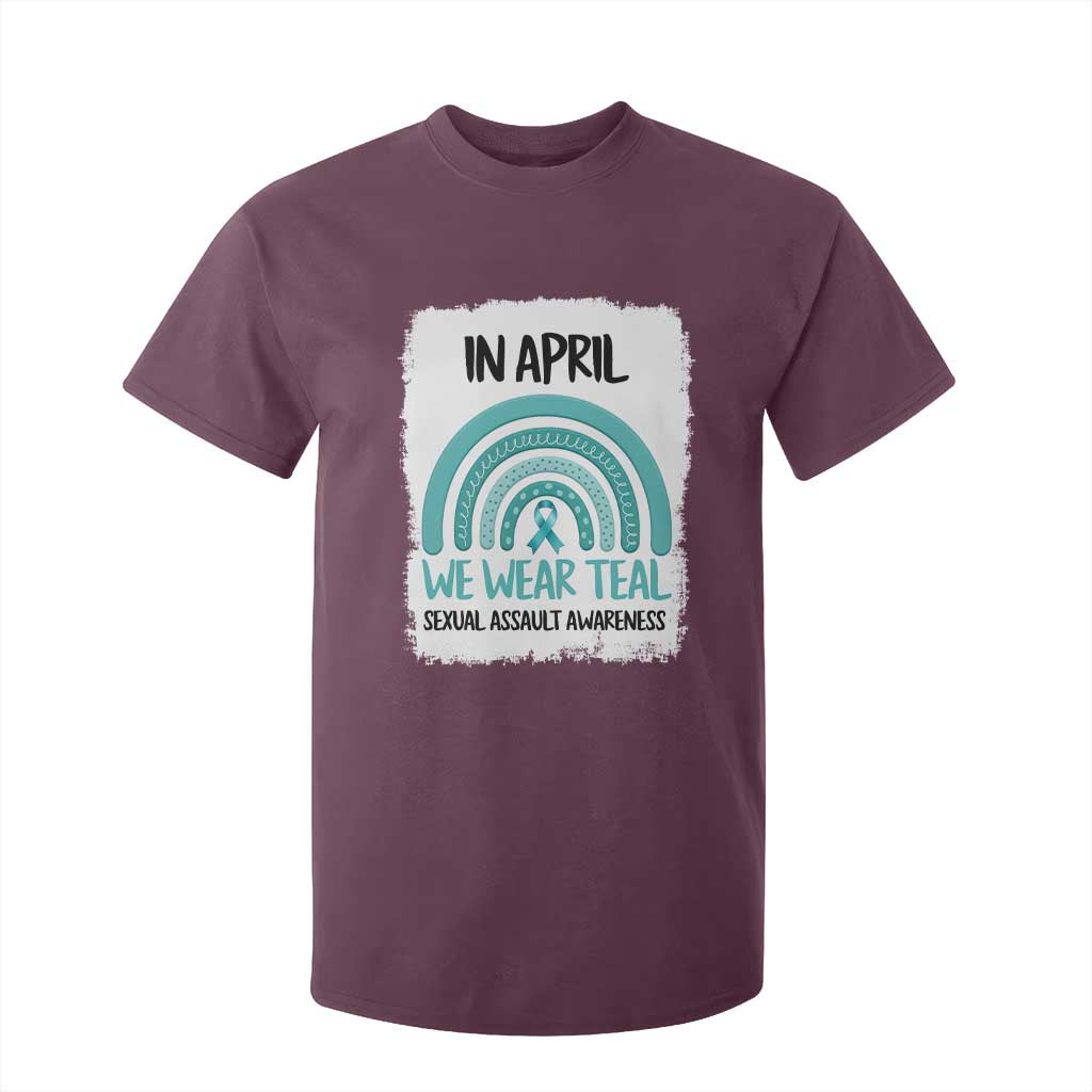 Sexual Assault Prevention Support T Shirt For Kid In April We Wear Teal Ribbon