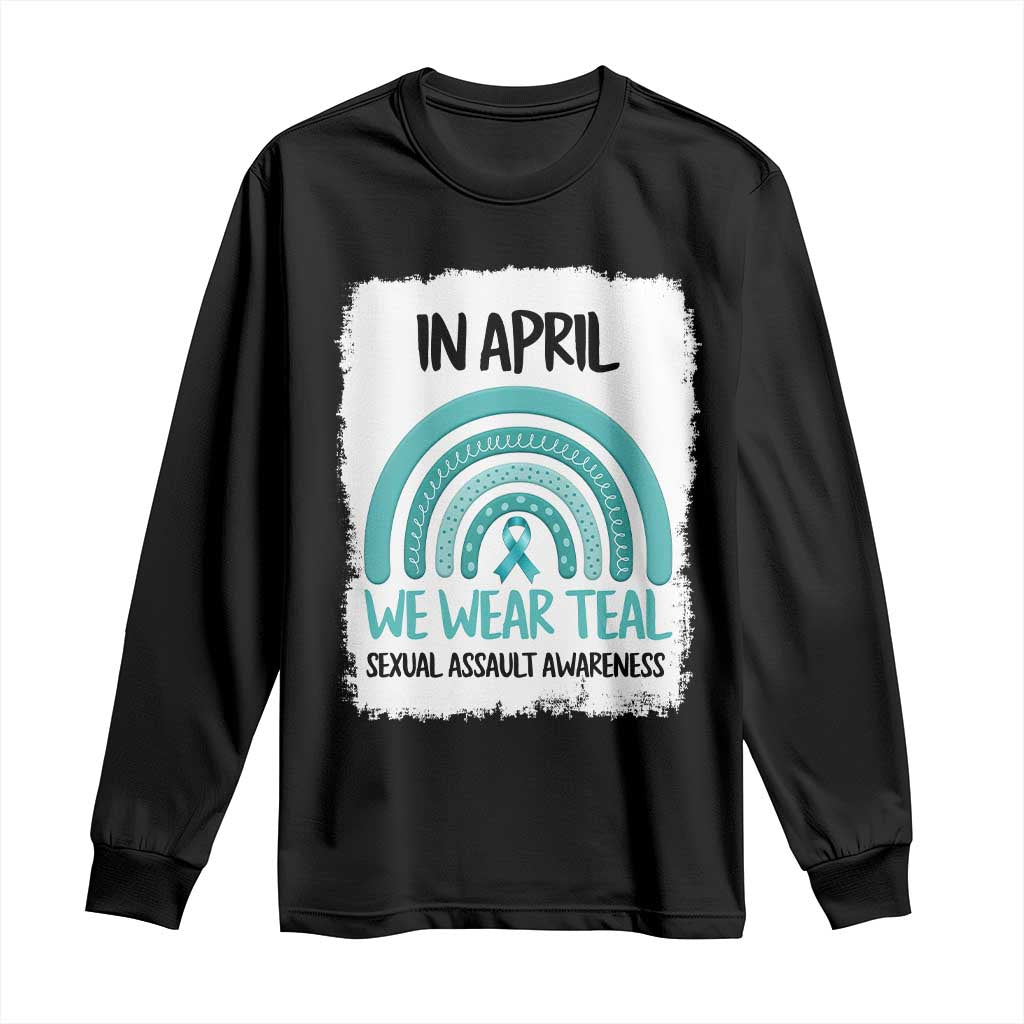 Sexual Assault Prevention Support Long Sleeve Shirt In April We Wear Teal Ribbon