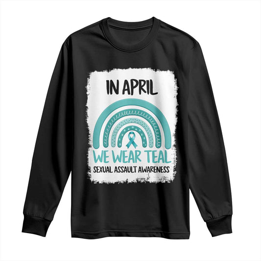 Sexual Assault Prevention Support Long Sleeve Shirt In April We Wear Teal Ribbon
