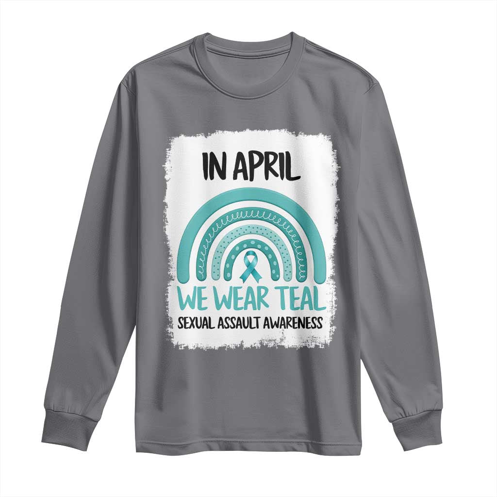Sexual Assault Prevention Support Long Sleeve Shirt In April We Wear Teal Ribbon