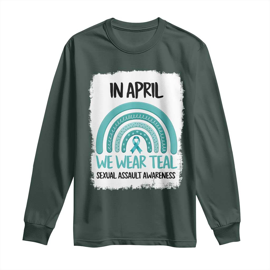 Sexual Assault Prevention Support Long Sleeve Shirt In April We Wear Teal Ribbon