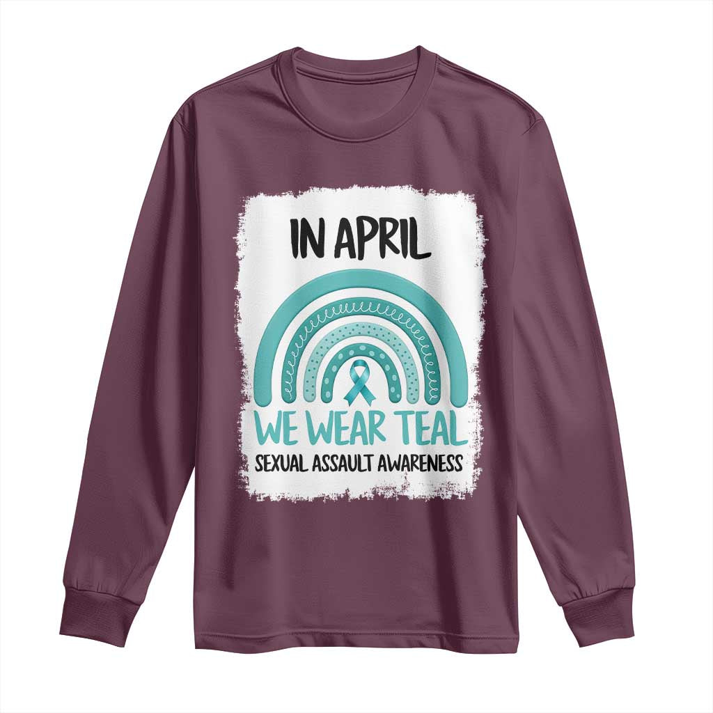 Sexual Assault Prevention Support Long Sleeve Shirt In April We Wear Teal Ribbon