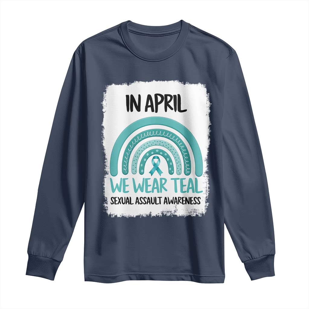 Sexual Assault Prevention Support Long Sleeve Shirt In April We Wear Teal Ribbon