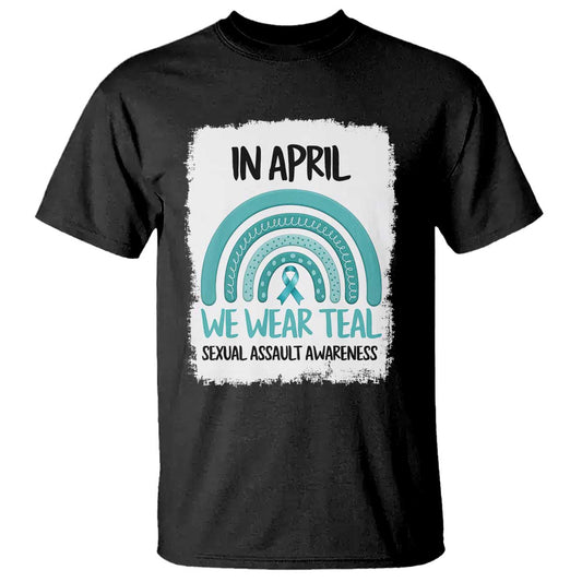 Sexual Assault Prevention Support T Shirt In April We Wear Teal Ribbon