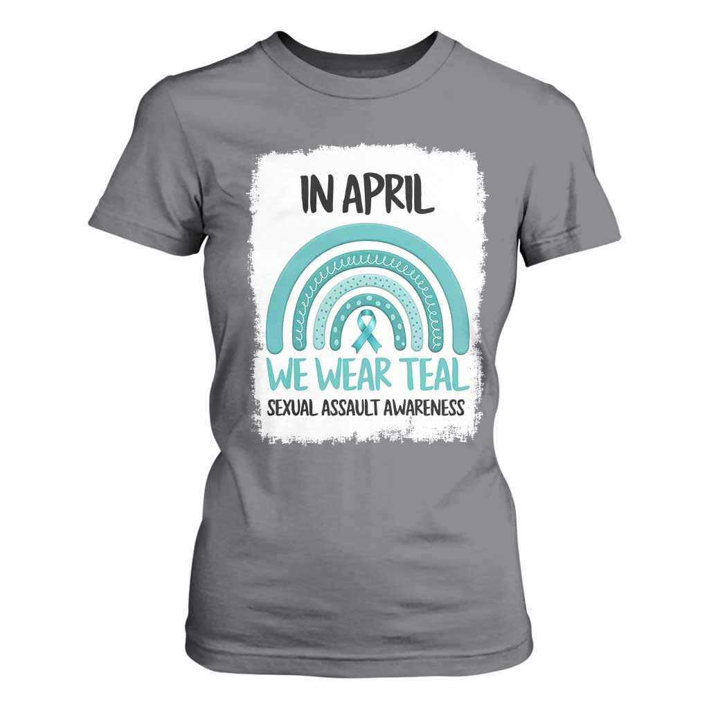 Sexual Assault Prevention Support T Shirt For Women In April We Wear Teal Ribbon