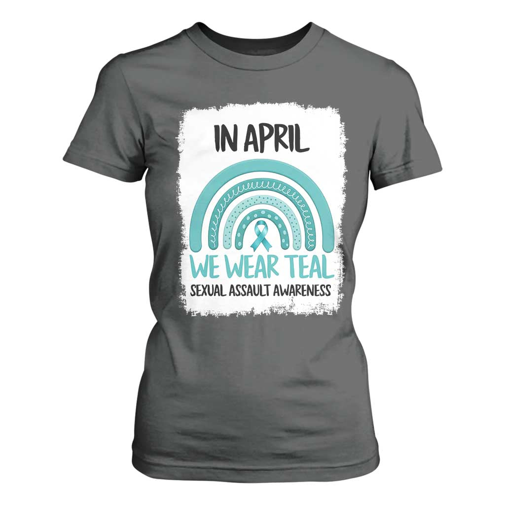 Sexual Assault Prevention Support T Shirt For Women In April We Wear Teal Ribbon