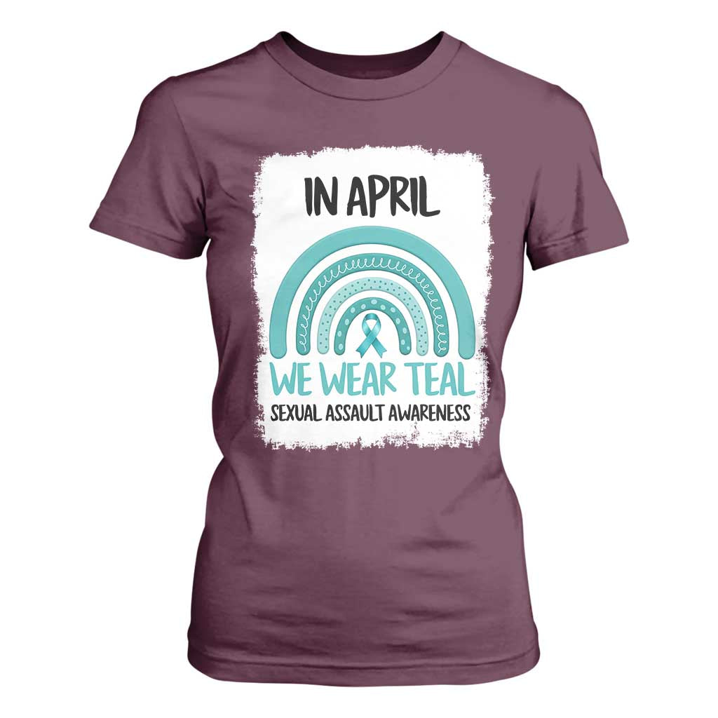Sexual Assault Prevention Support T Shirt For Women In April We Wear Teal Ribbon