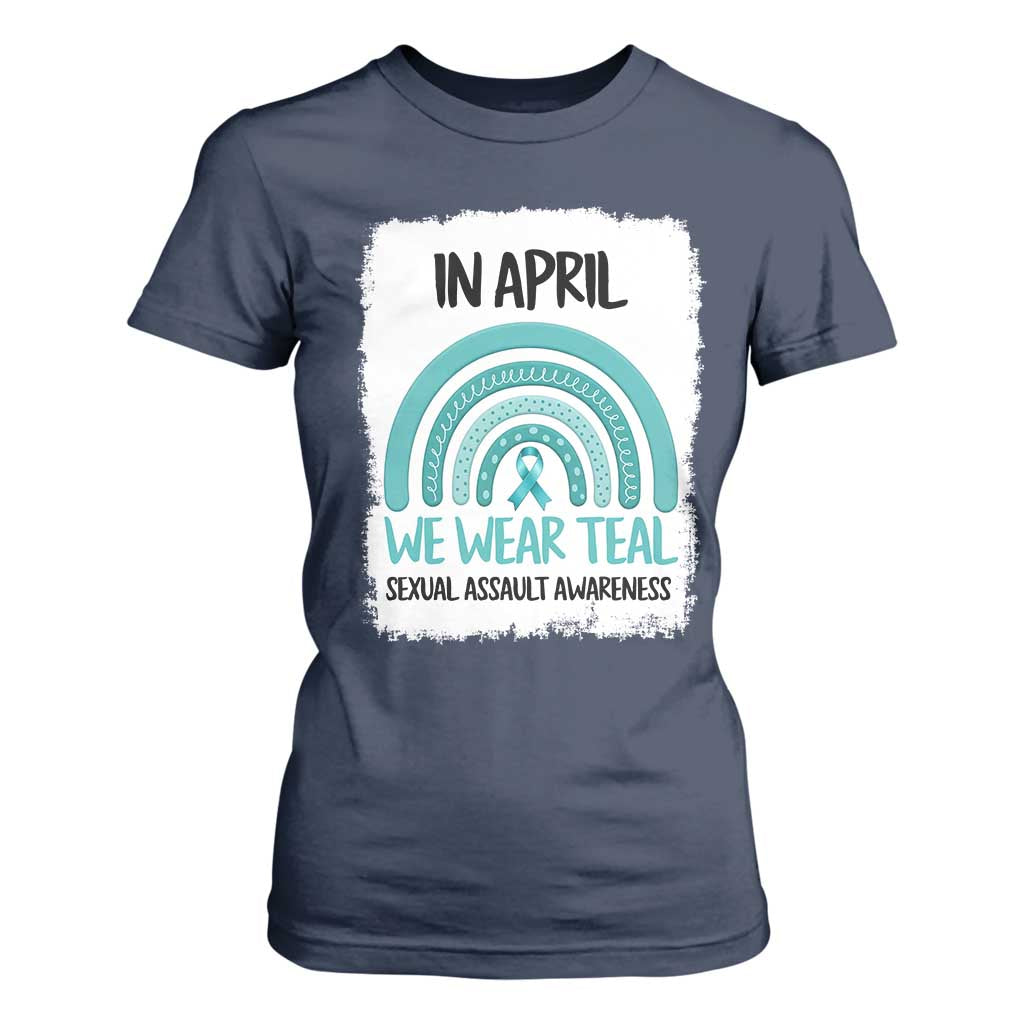 Sexual Assault Prevention Support T Shirt For Women In April We Wear Teal Ribbon