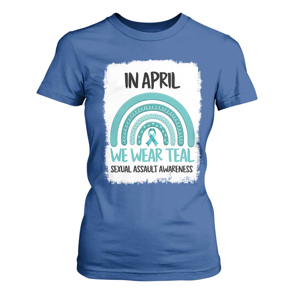 Sexual Assault Prevention Support T Shirt For Women In April We Wear Teal Ribbon