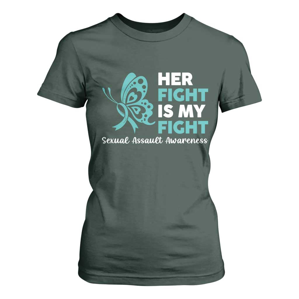 Sexual Assault Prevention Support T Shirt For Women Her Fight is My Fight