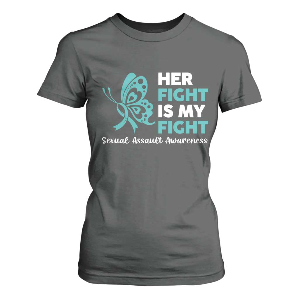 Sexual Assault Prevention Support T Shirt For Women Her Fight is My Fight