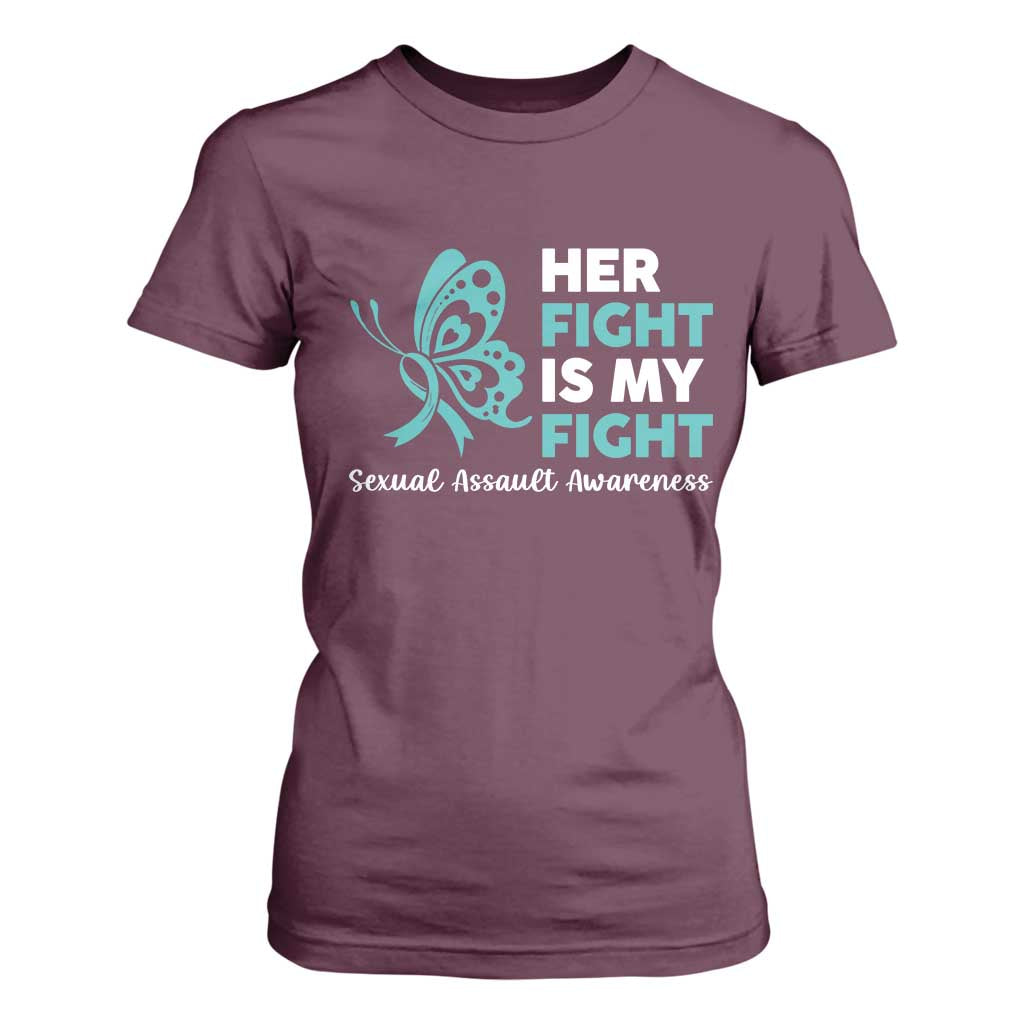 Sexual Assault Prevention Support T Shirt For Women Her Fight is My Fight