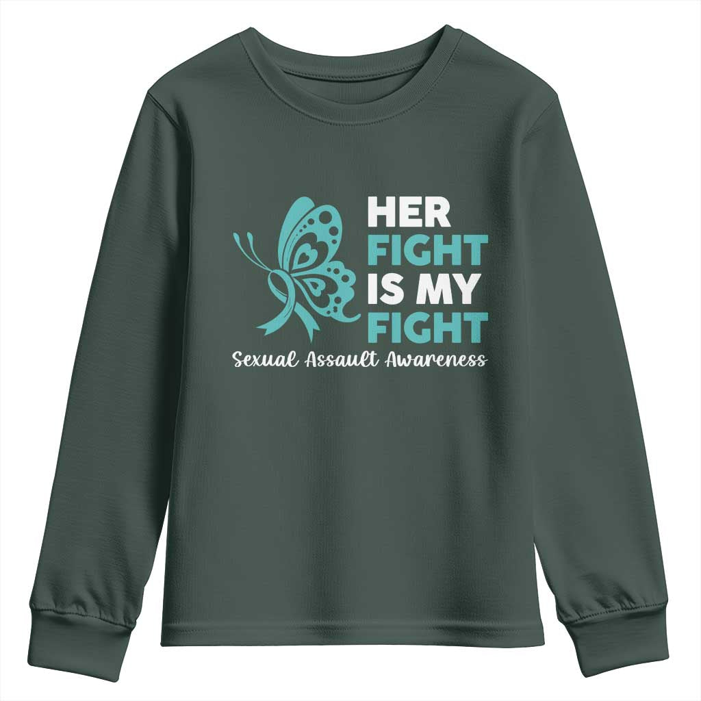 Sexual Assault Prevention Support Youth Sweatshirt Her Fight is My Fight