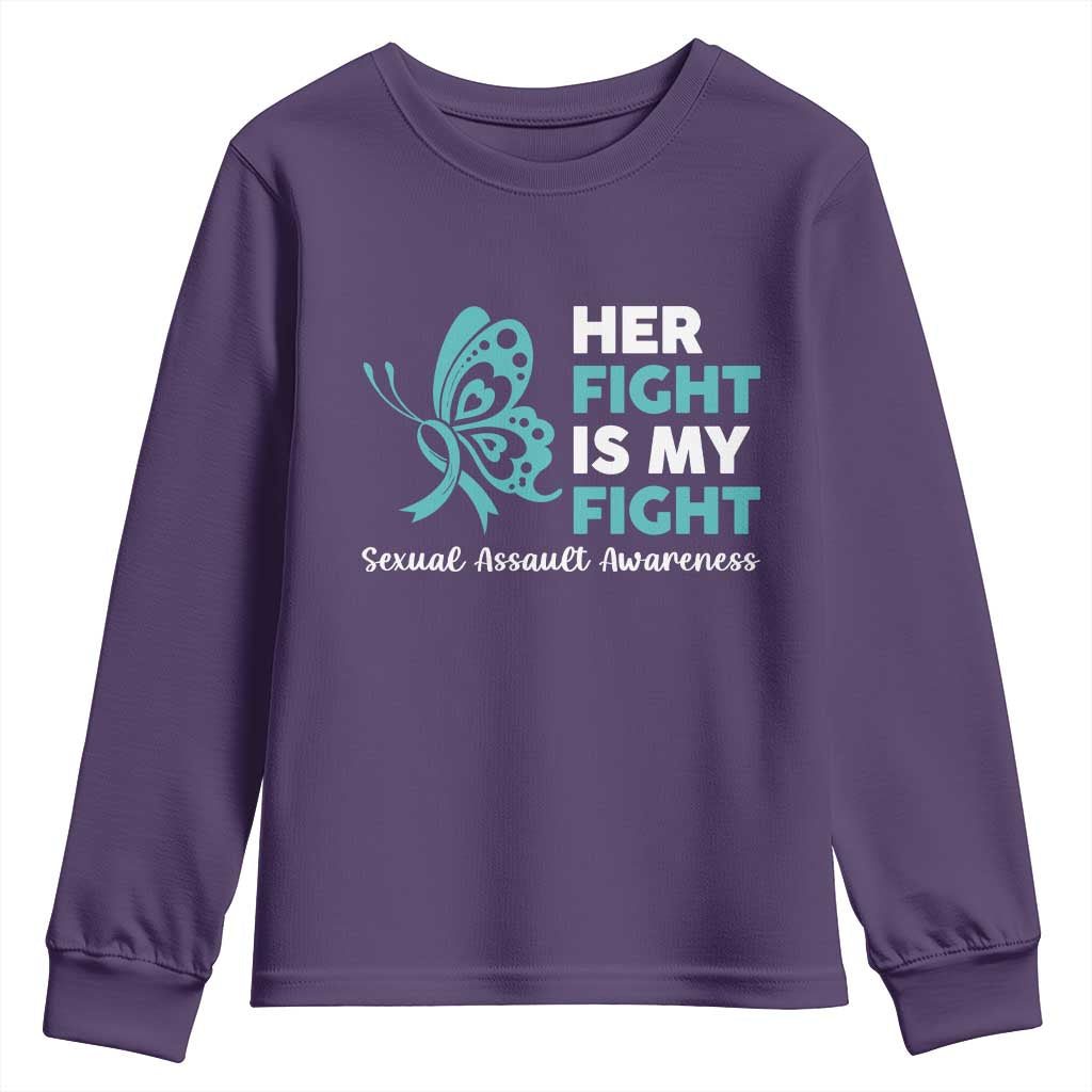 Sexual Assault Prevention Support Youth Sweatshirt Her Fight is My Fight