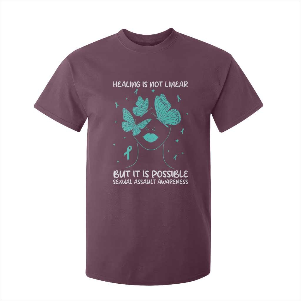 Sexual Assault Prevention Support T Shirt For Kid Healing Is Not Linear But It Is Possible