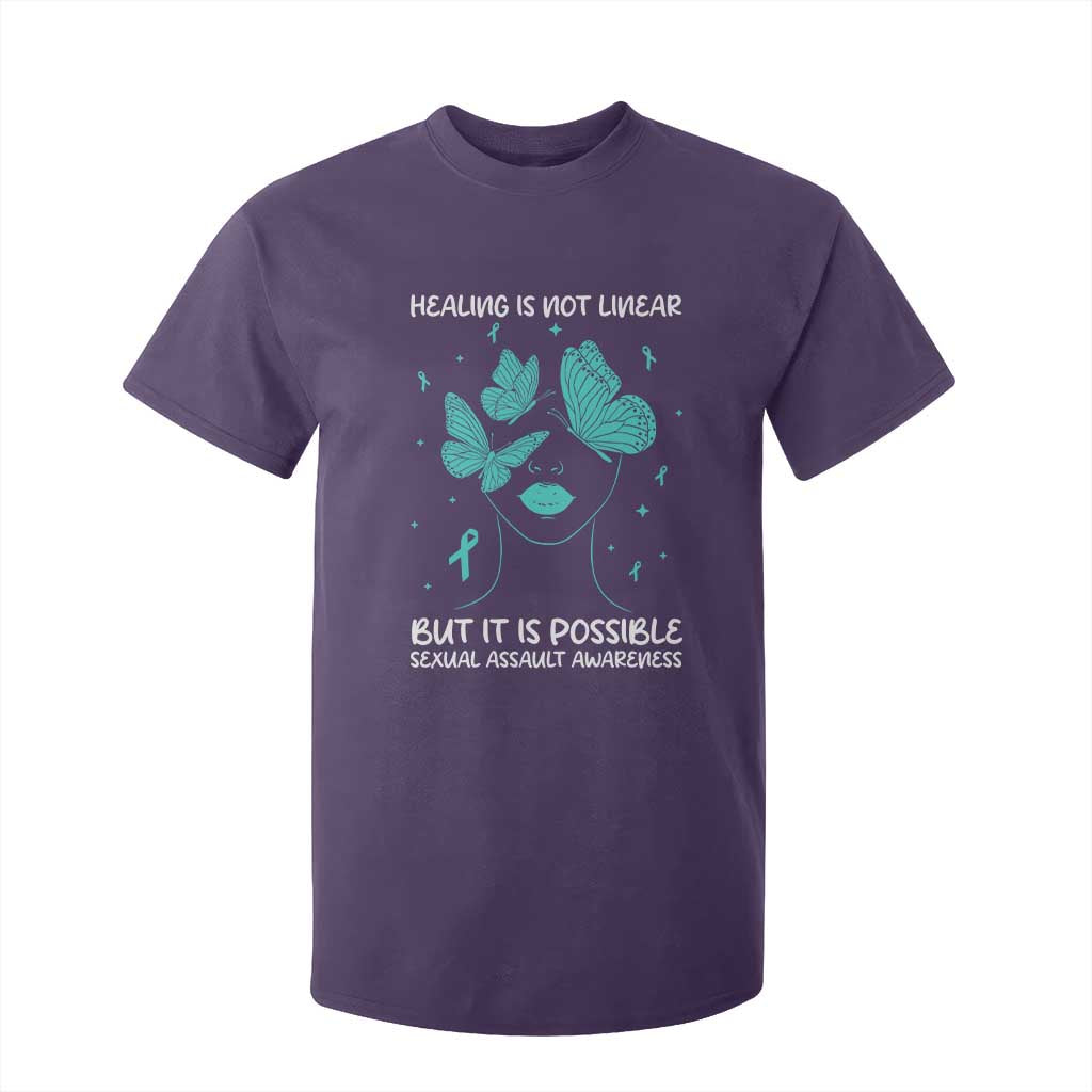 Sexual Assault Prevention Support T Shirt For Kid Healing Is Not Linear But It Is Possible