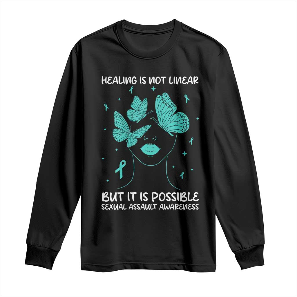 Sexual Assault Prevention Support Long Sleeve Shirt Healing Is Not Linear But It Is Possible