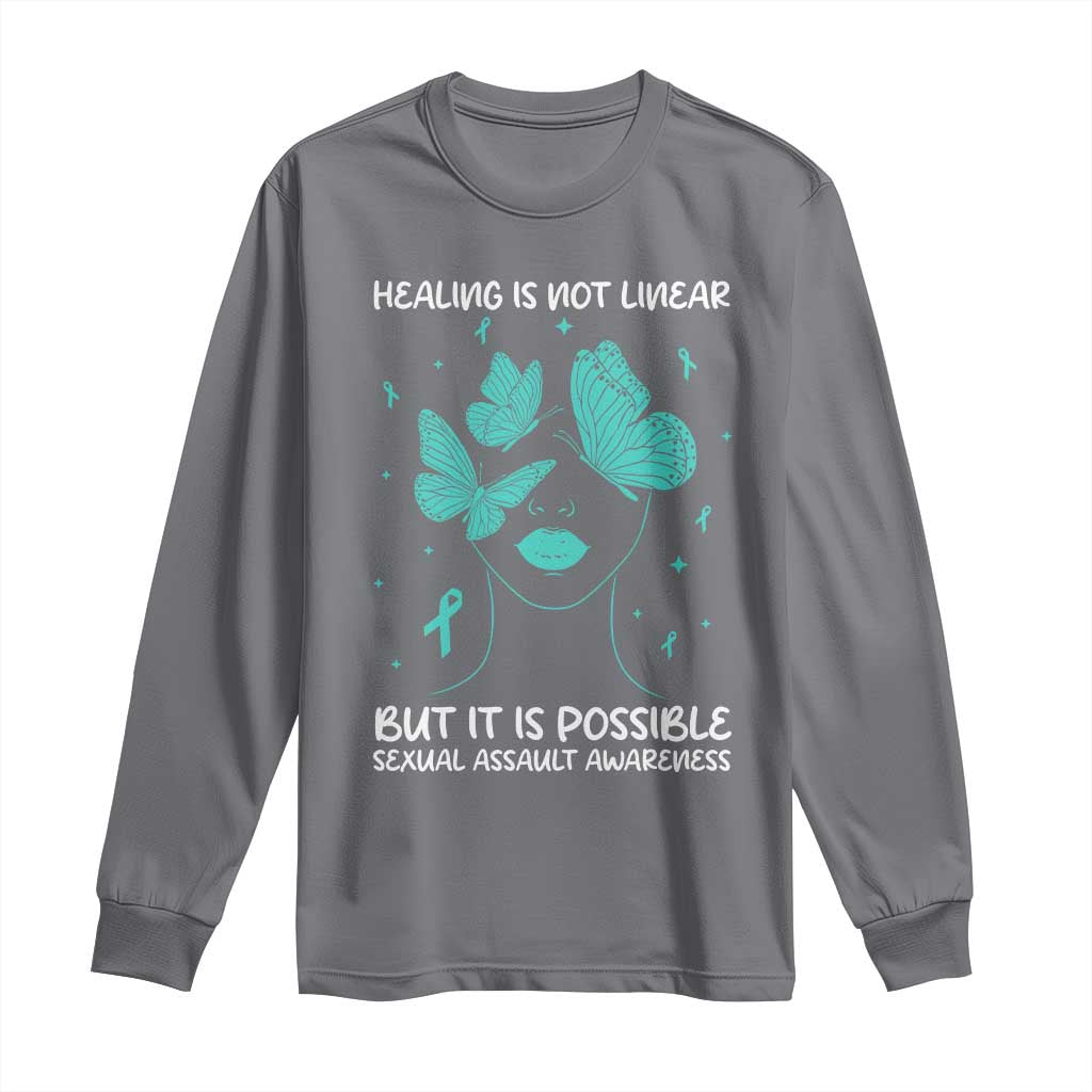 Sexual Assault Prevention Support Long Sleeve Shirt Healing Is Not Linear But It Is Possible
