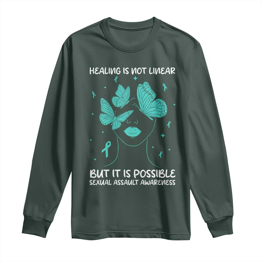 Sexual Assault Prevention Support Long Sleeve Shirt Healing Is Not Linear But It Is Possible