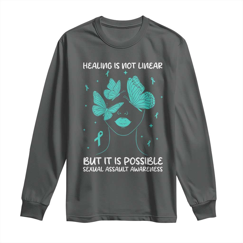 Sexual Assault Prevention Support Long Sleeve Shirt Healing Is Not Linear But It Is Possible