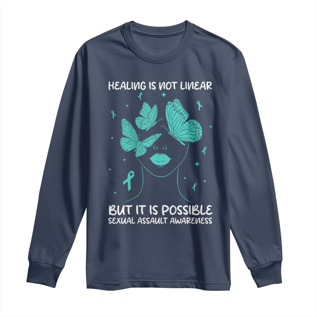 Sexual Assault Prevention Support Long Sleeve Shirt Healing Is Not Linear But It Is Possible