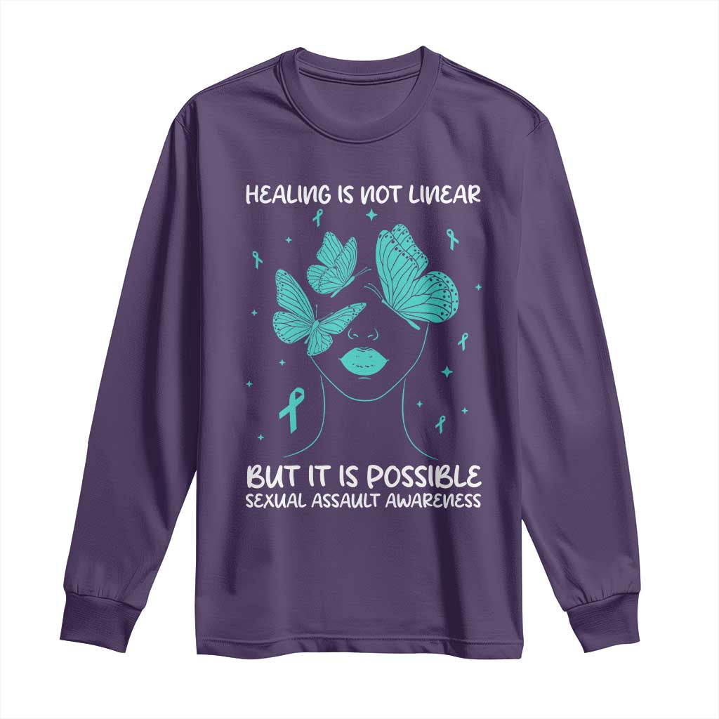 Sexual Assault Prevention Support Long Sleeve Shirt Healing Is Not Linear But It Is Possible