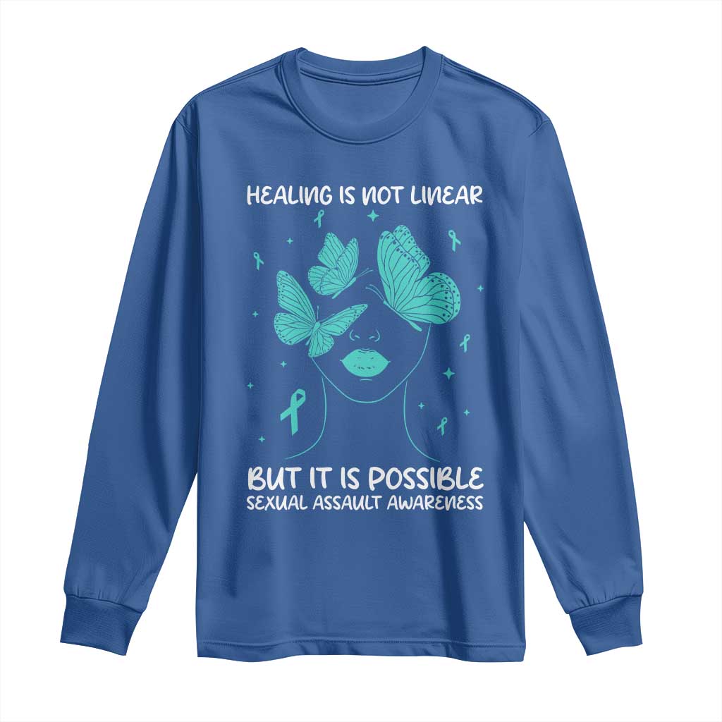 Sexual Assault Prevention Support Long Sleeve Shirt Healing Is Not Linear But It Is Possible