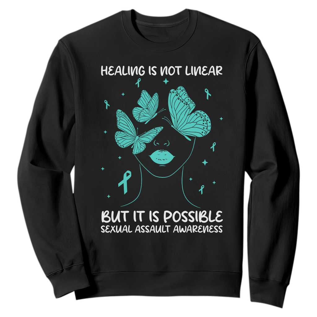 Sexual Assault Prevention Support Sweatshirt Healing Is Not Linear But It Is Possible