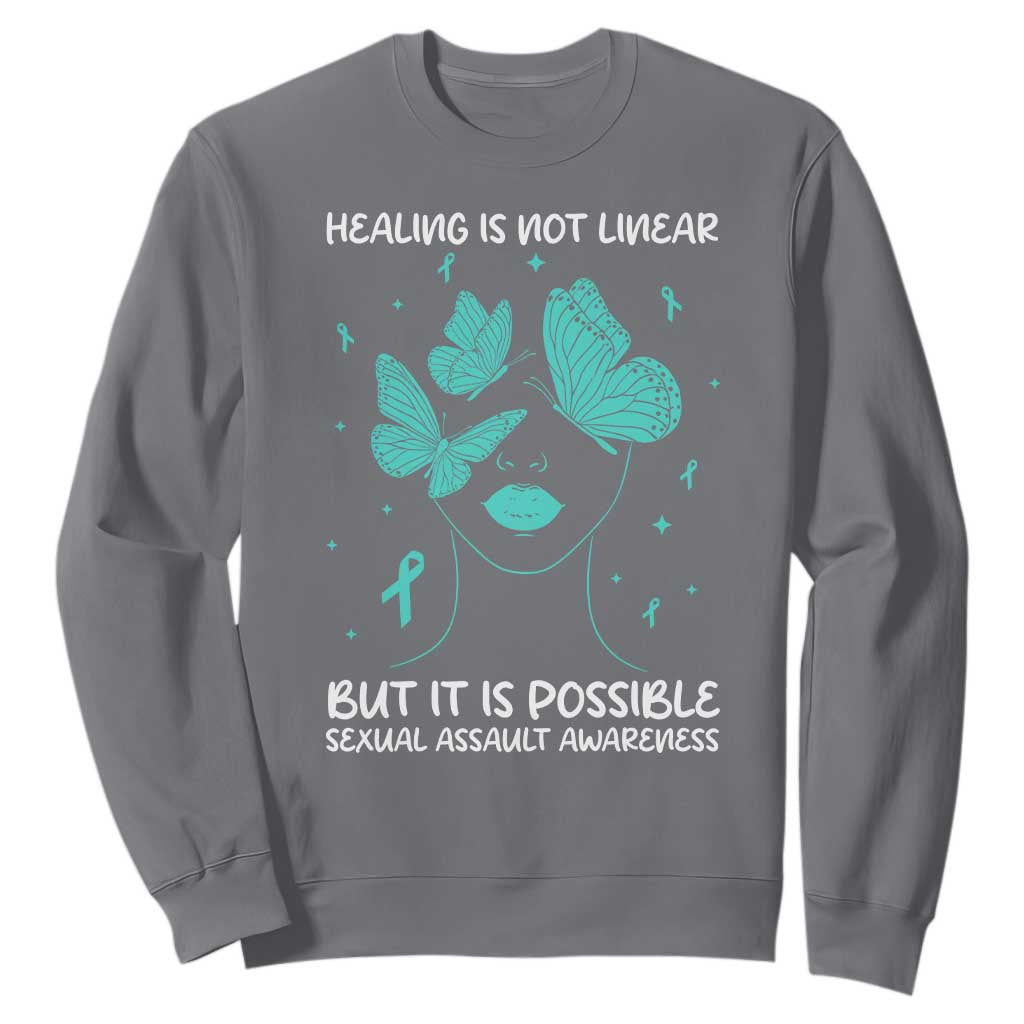Sexual Assault Prevention Support Sweatshirt Healing Is Not Linear But It Is Possible