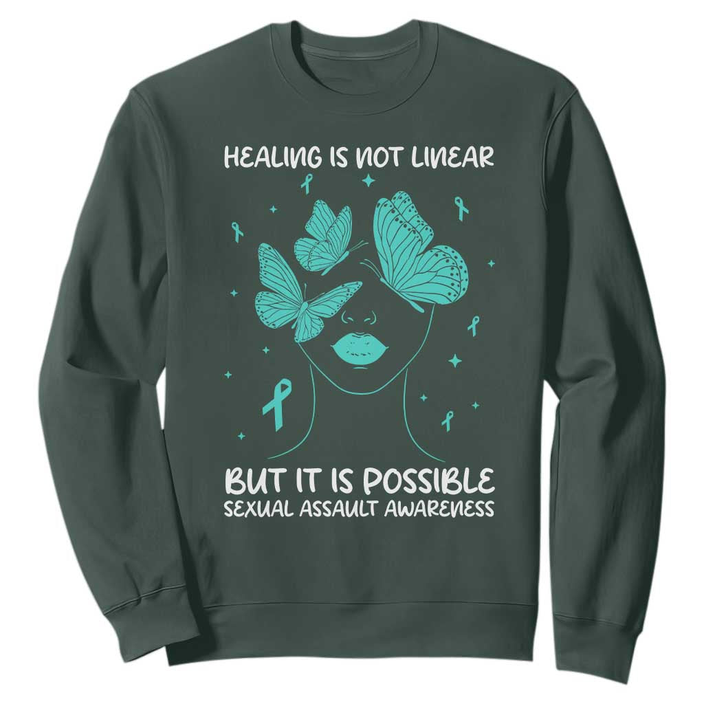 Sexual Assault Prevention Support Sweatshirt Healing Is Not Linear But It Is Possible