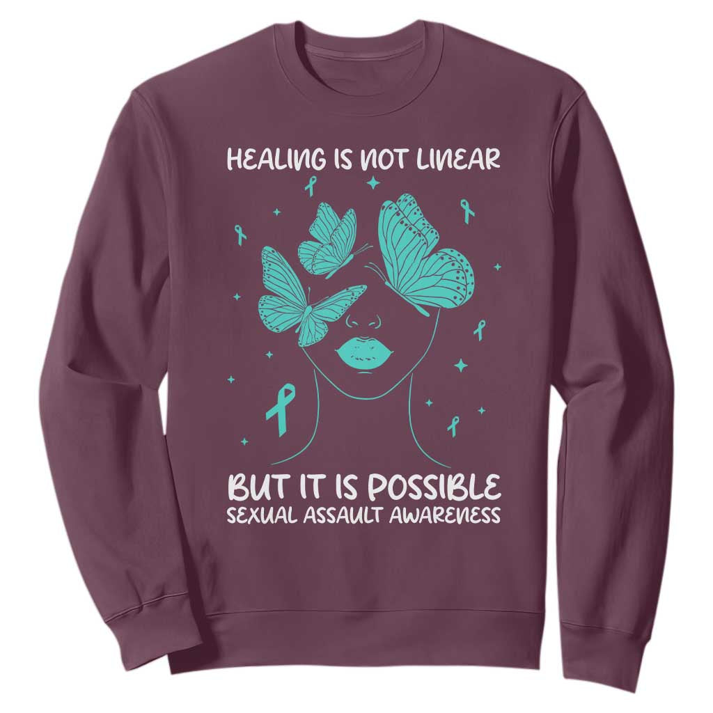 Sexual Assault Prevention Support Sweatshirt Healing Is Not Linear But It Is Possible