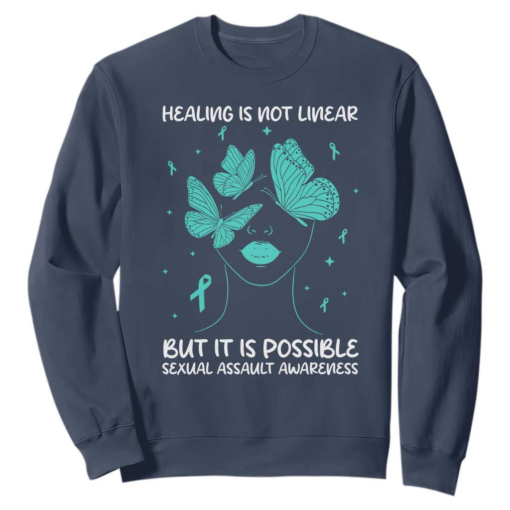 Sexual Assault Prevention Support Sweatshirt Healing Is Not Linear But It Is Possible