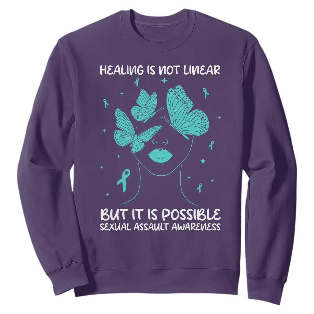 Sexual Assault Prevention Support Sweatshirt Healing Is Not Linear But It Is Possible