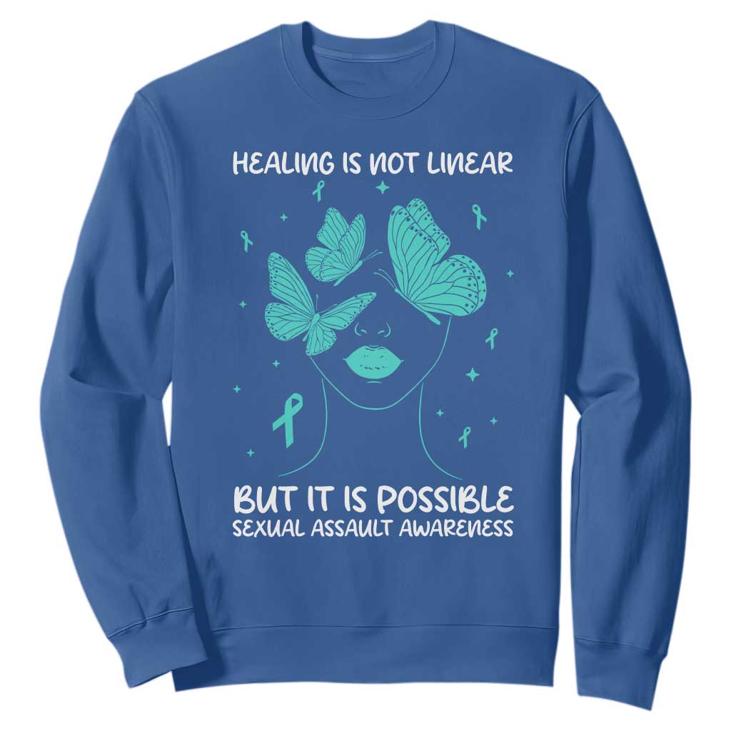 Sexual Assault Prevention Support Sweatshirt Healing Is Not Linear But It Is Possible