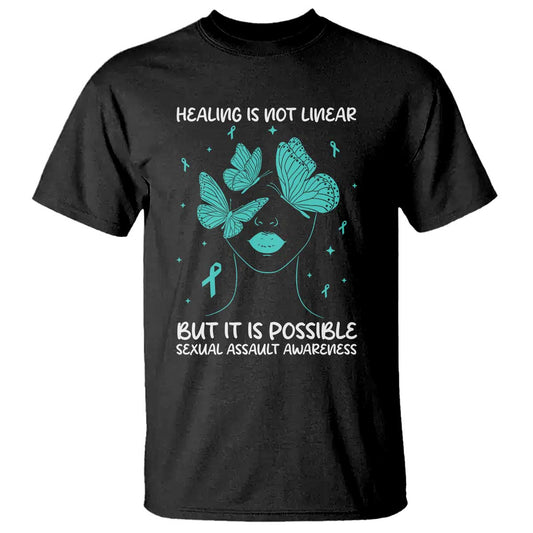 Sexual Assault Prevention Support T Shirt Healing Is Not Linear But It Is Possible