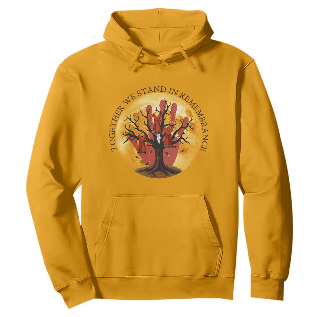 MMIW Red Hand Indigenous Native American Hoodie Together We Stand In Remembrance