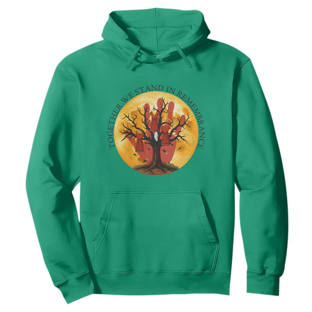 MMIW Red Hand Indigenous Native American Hoodie Together We Stand In Remembrance